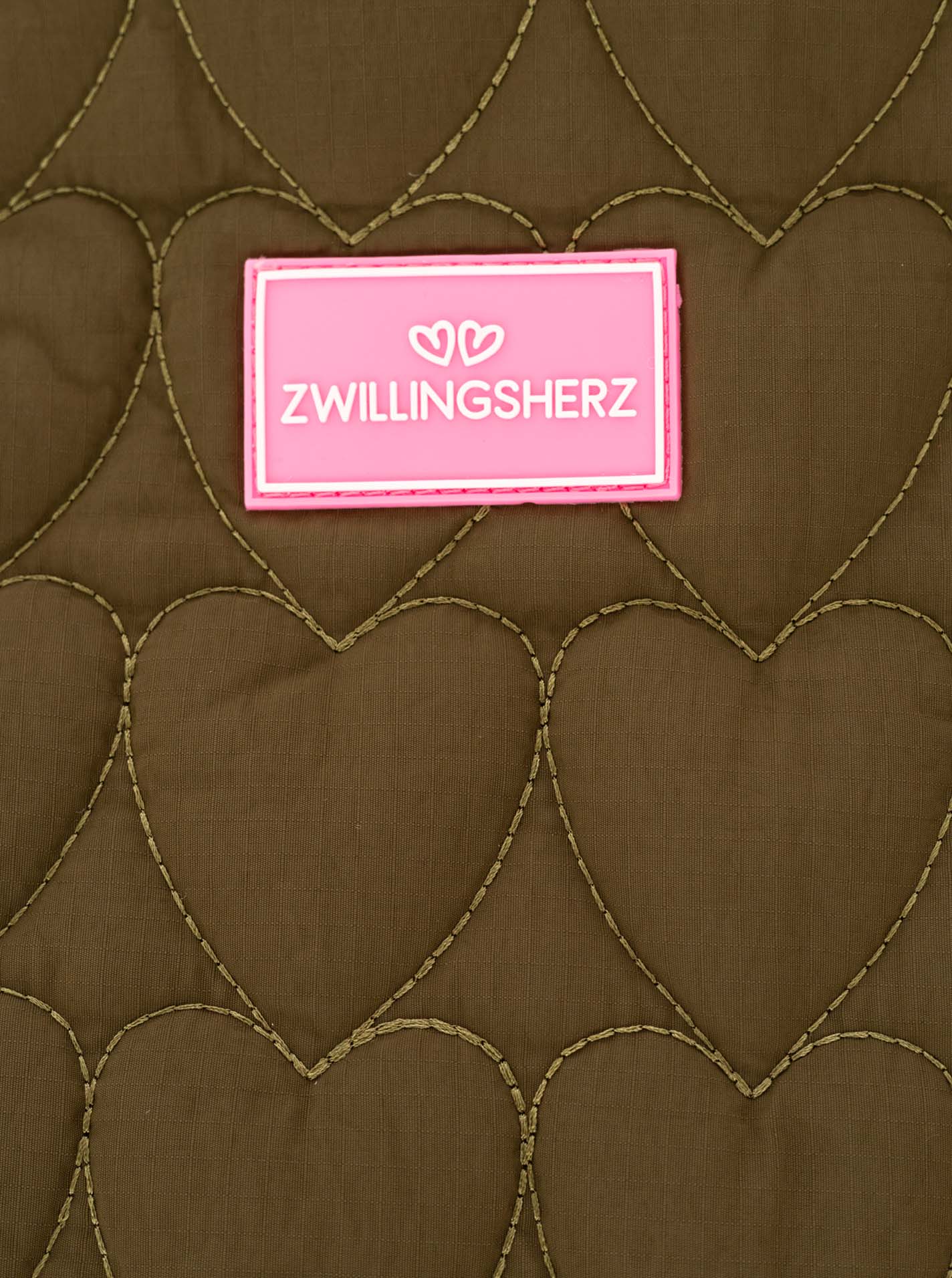 đź’• Zwillingsherz Shopper "Heart Steppung" Tasche Olive