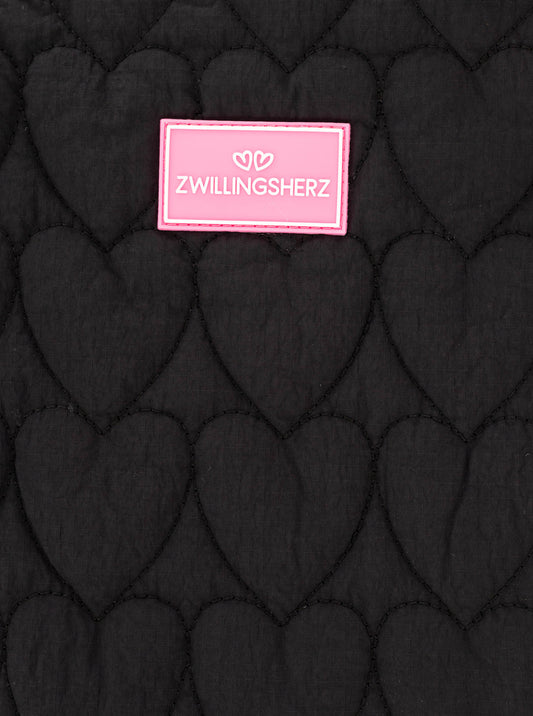 💕 Zwillingsherz Shopper "Heart Steppung" Tasche Schwarz