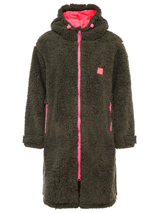 💕 Zwillingsherz Oversize Windjacke Inside Out "Teddy" Khaki