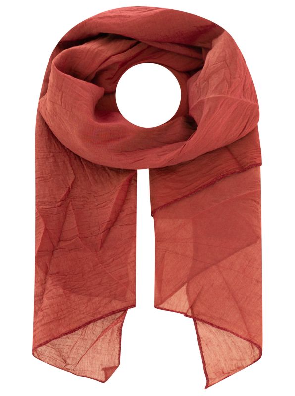 Schal Tuch "Basic Uni" Baumwolle Seide Bordeaux