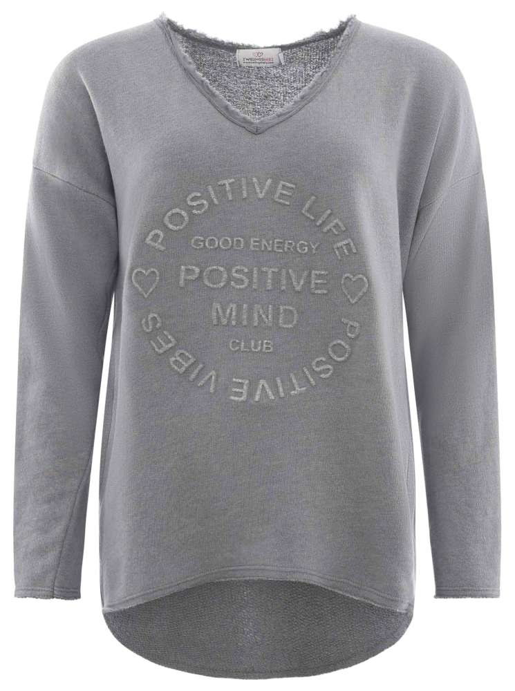 đź’• Zwillingsherz Pullover Pulli "Elisabeth" Baumwolle Grau