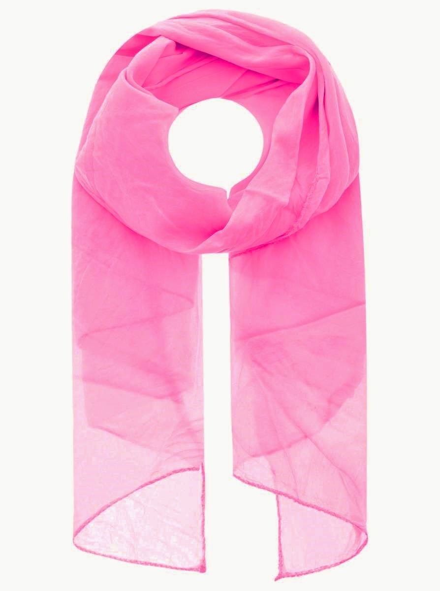 Schal Tuch "Basic Uni" Baumwolle Seide Pink