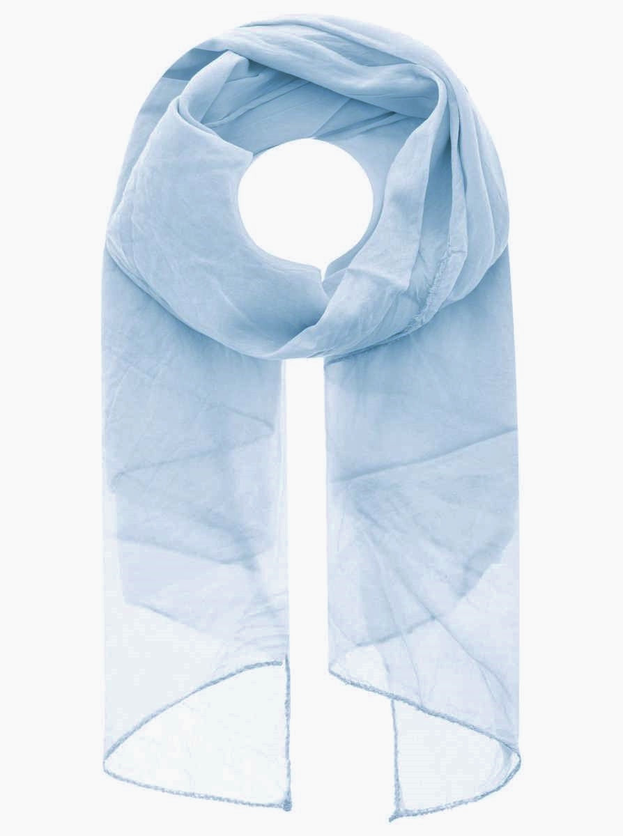 Schal Tuch "Basic Uni" Baumwolle Seide Hellblau