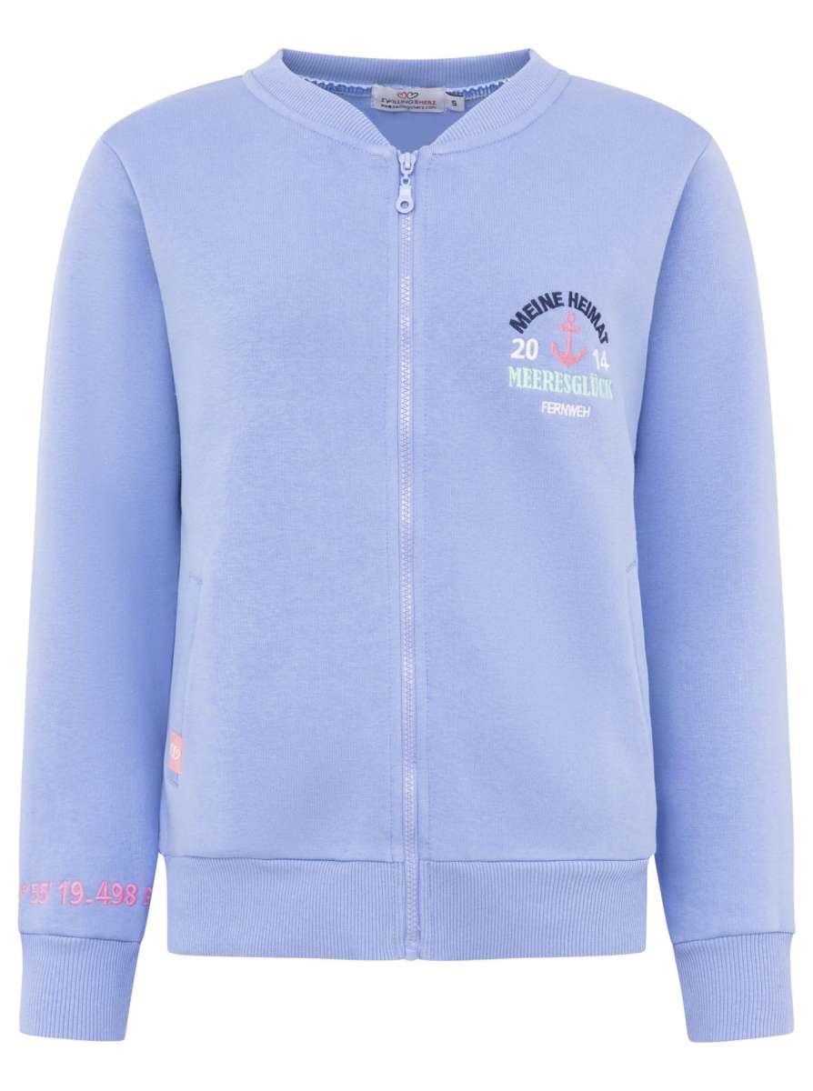 đź’• Zwillingsherz Sweatbomberjacke "Meine Heimat" Hellblau