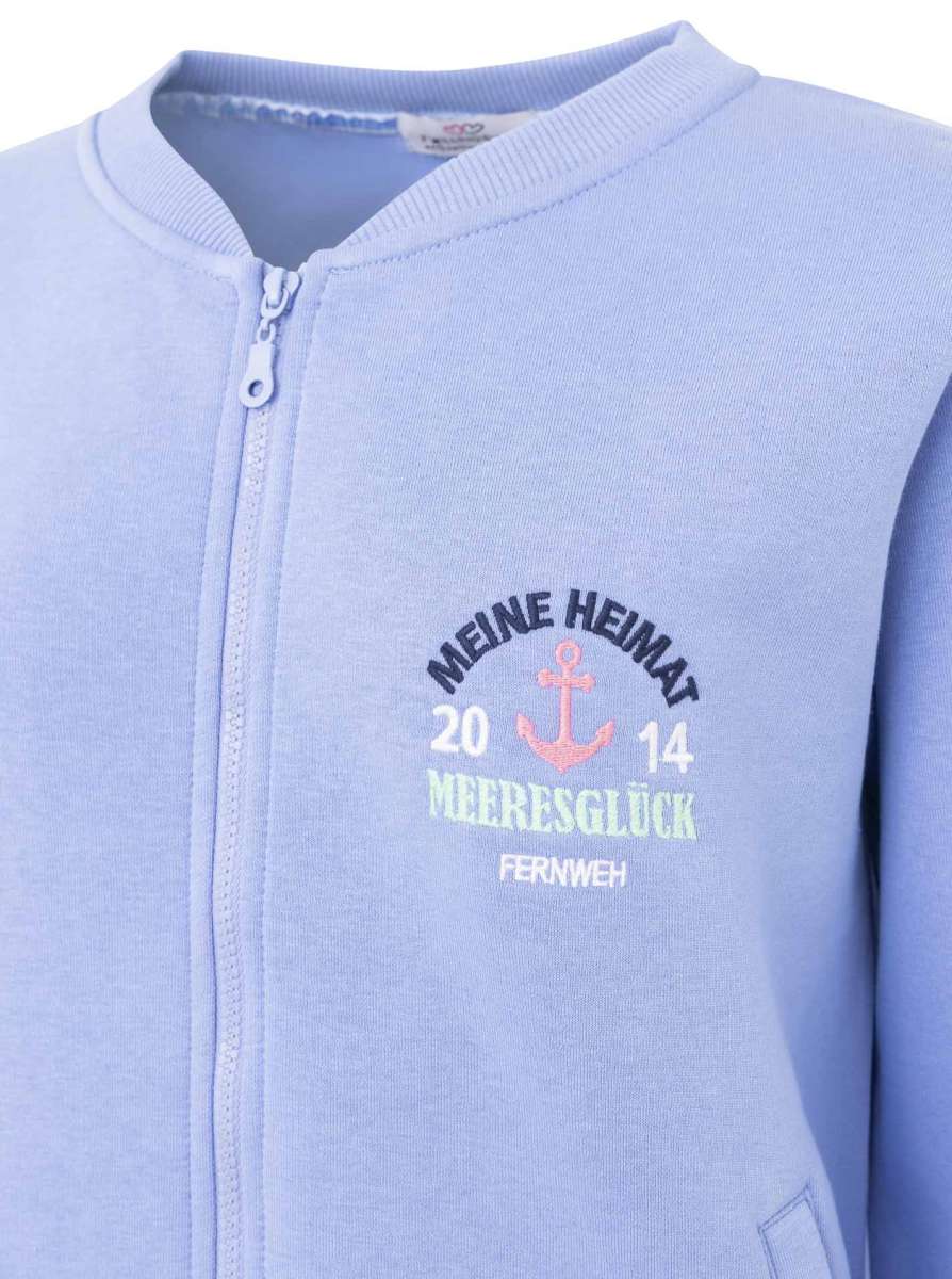 đź’• Zwillingsherz Sweatbomberjacke "Meine Heimat" Hellblau