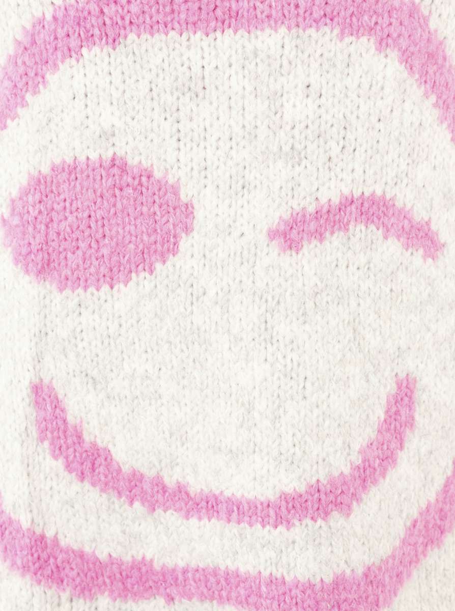 đź’• Zwillingsherz Oversize Pullover Wollmix "Smile" Hellgrau