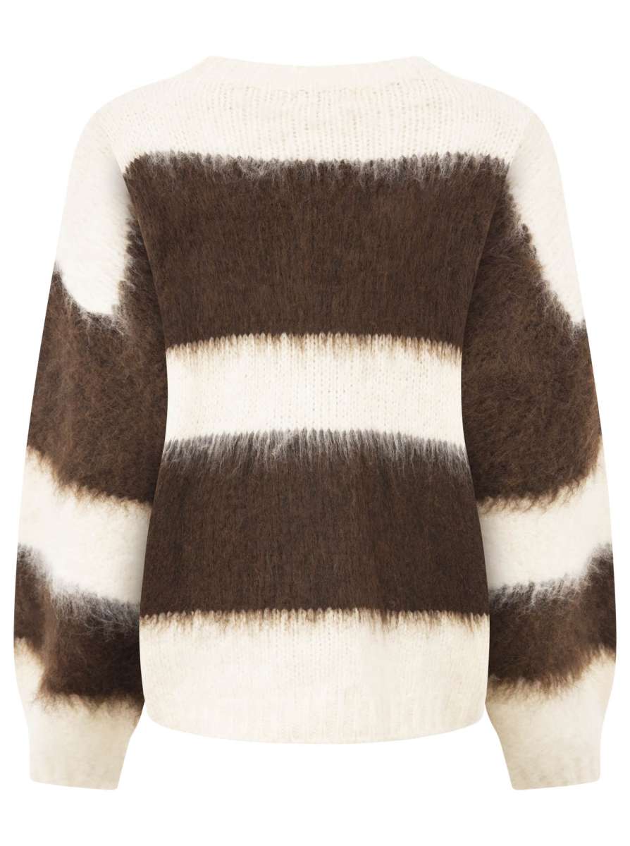 đź’• Zwillingsherz Oversize Kuschel Pullover "Streifen" Braun
