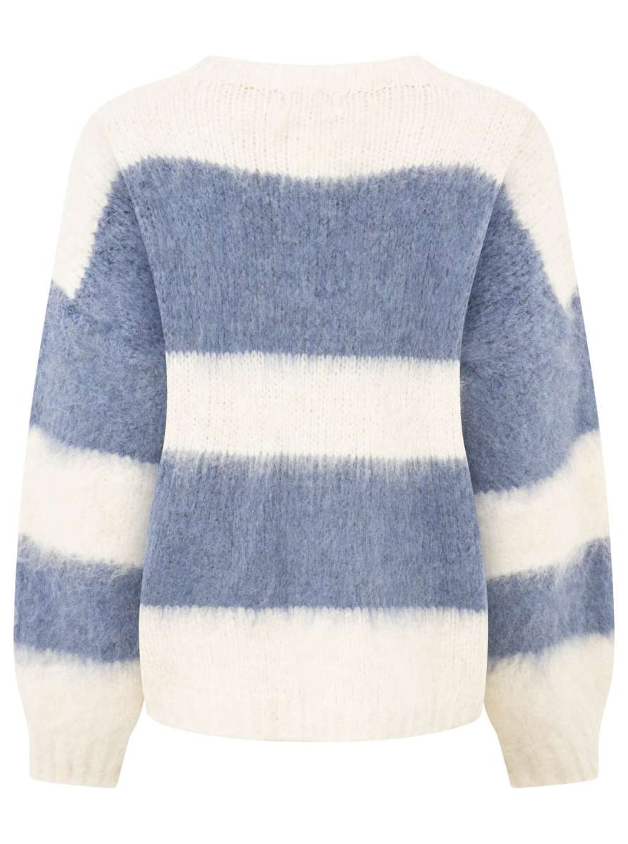 đź’• Zwillingsherz Oversize Kuschel Pullover "Streifen" Blau