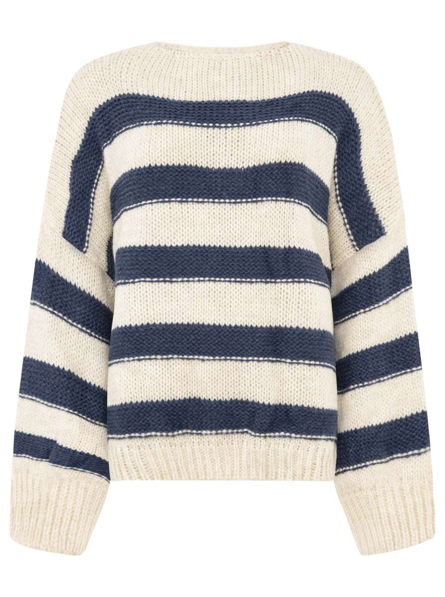 💕 Zwillingsherz Strickpullover "Streifen" Navy