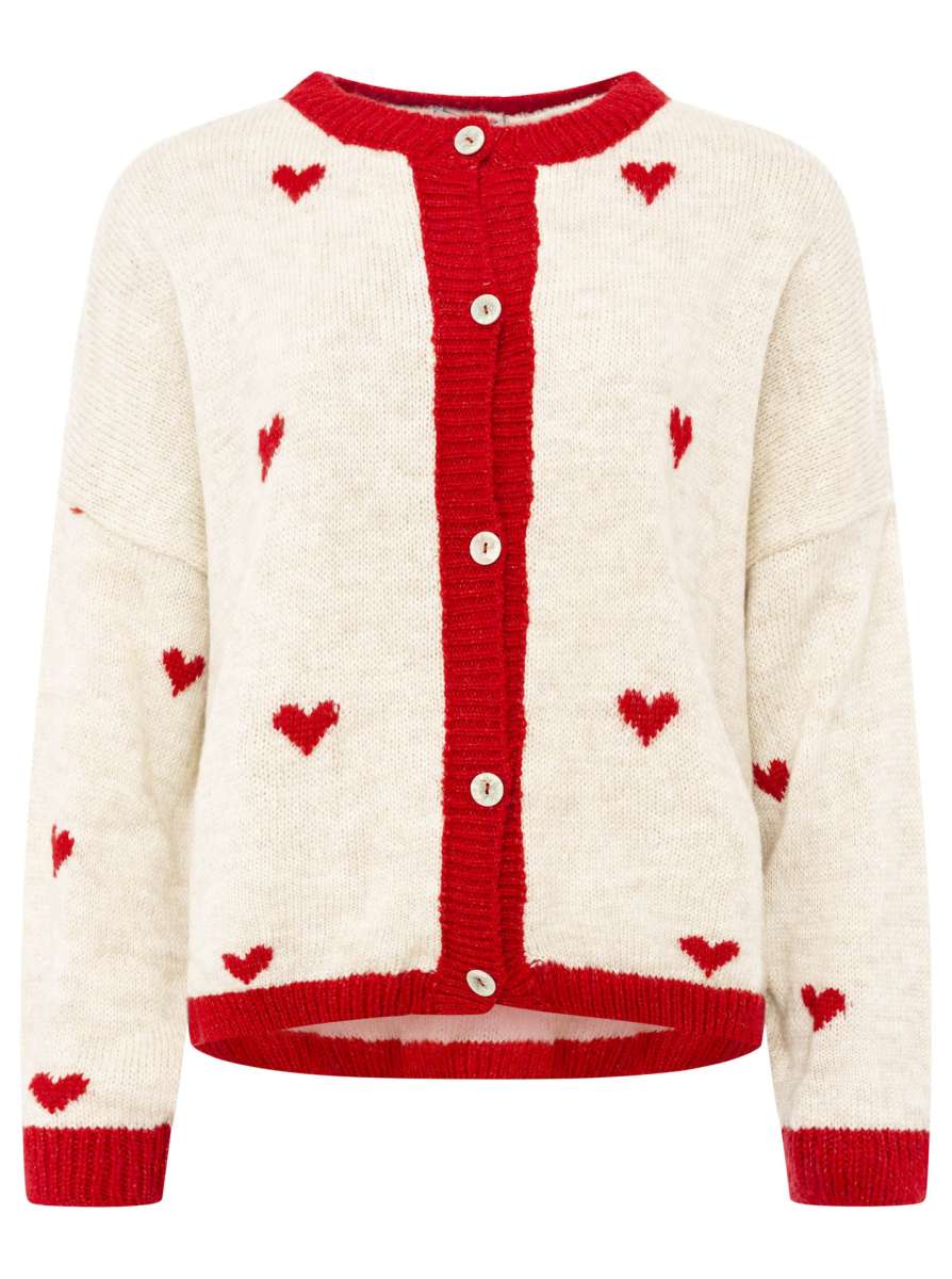 đź’• Zwillingsherz Cardigan "Herzen" Strickjacke Rot