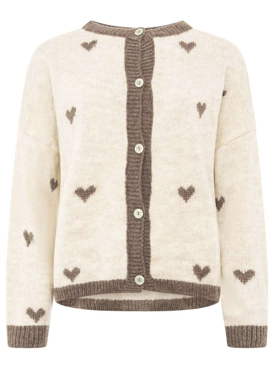đź’• Zwillingsherz Cardigan "Herzen" Strickjacke Taupe