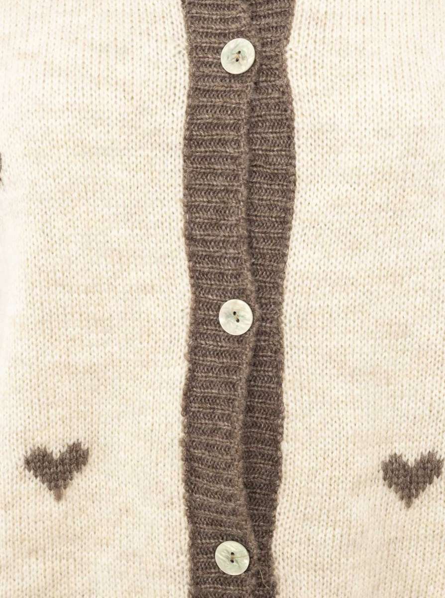 đź’• Zwillingsherz Cardigan "Herzen" Strickjacke Taupe