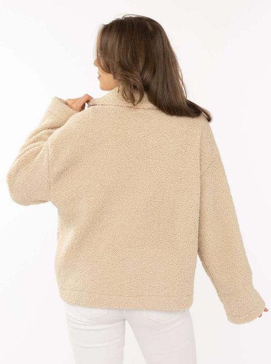 💕 Zwillingsherz Teddy Jacke "City Life" Beige