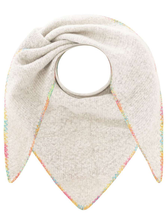 💕 Zwillingsherz Dreieckstuch "Neon Stich" Hellgrau