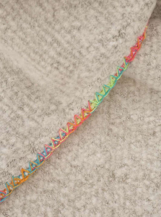 💕 Zwillingsherz Dreieckstuch "Neon Stich" Hellgrau