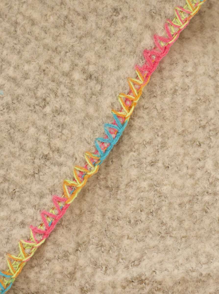 💕 Zwillingsherz Dreieckstuch "Neon Stich" Beige