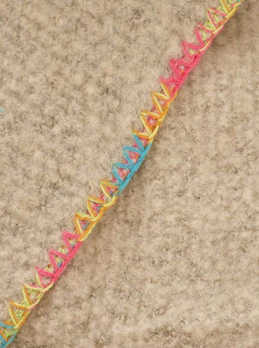 💕 Zwillingsherz Dreieckstuch "Neon Stich" Beige