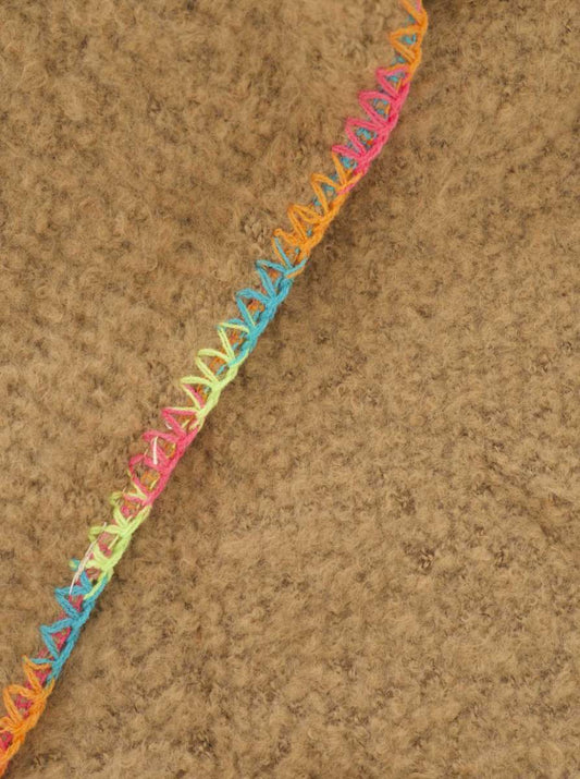 💕 Zwillingsherz Dreieckstuch "Neon Stich" Braun