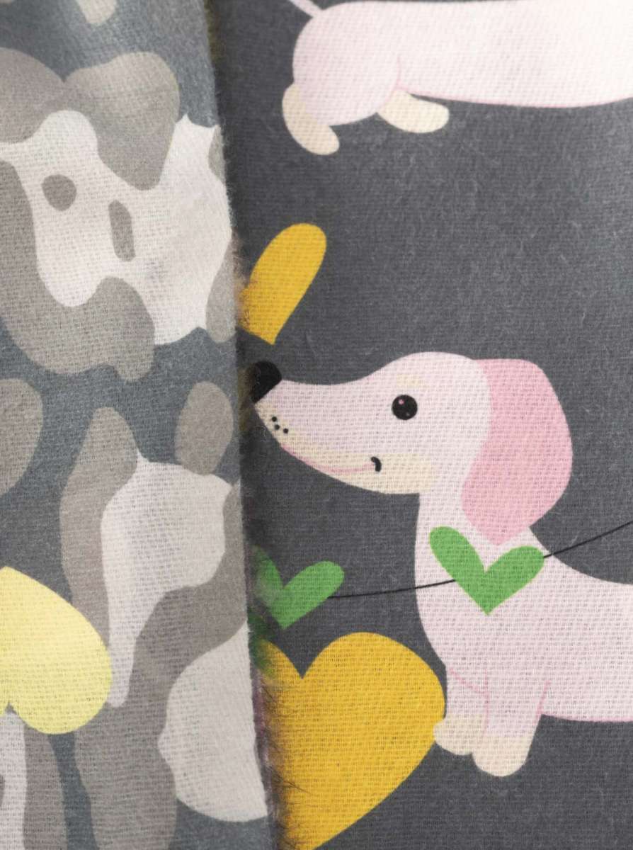 💕 Zwillingsherz Schal "Dackel Love" Grau