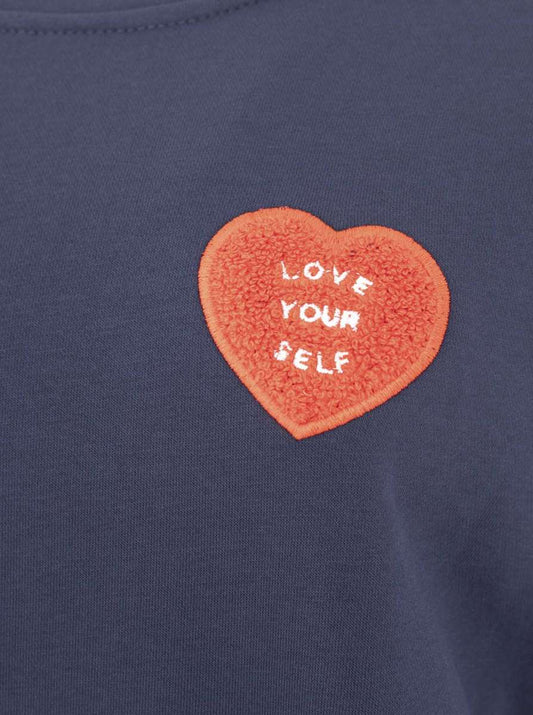 💕 Zwillingsherz Sweatshirt "Patch & Herz" Sweater Navy