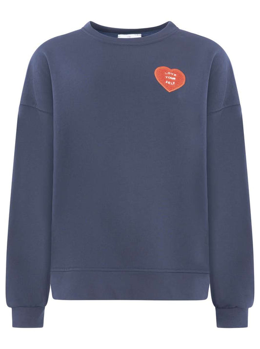 💕 Zwillingsherz Sweatshirt "Patch & Herz" Sweater Navy