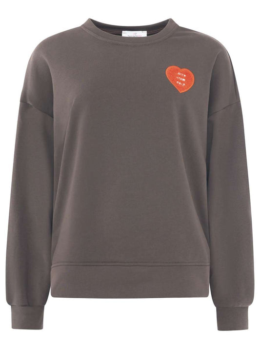 💕 Zwillingsherz Sweatshirt "Patch & Herz" Sweater Taupe