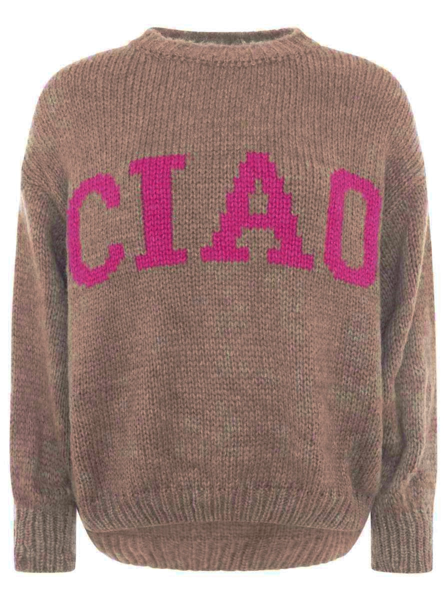 đź’• Zwillingsherz Pullover Mohair Mix "Ciao" Taupe