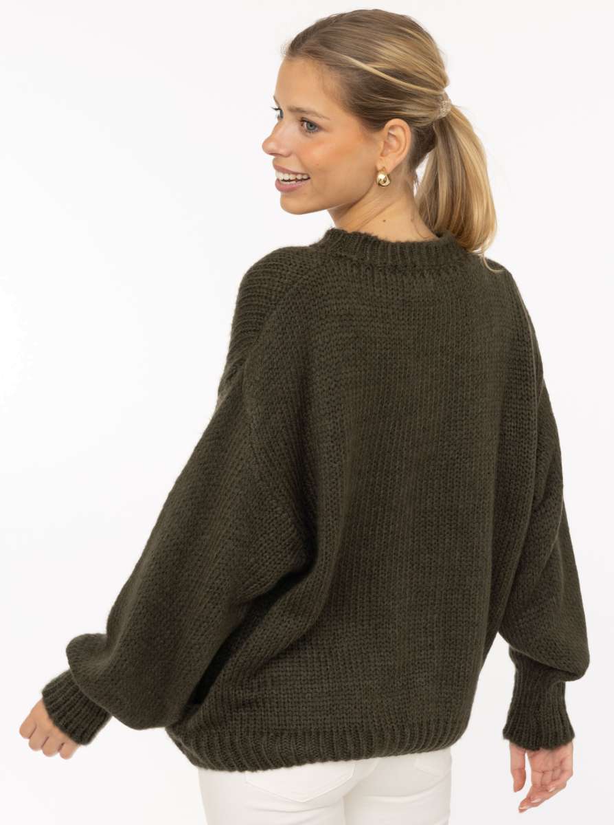 đź’• Zwillingsherz Pullover Mohair Mix "Ciao" Olive