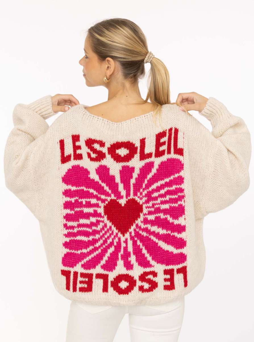 💕 Zwillingsherz Strickpullover Oversize Mohair "Solei" Pullover Hellbeige