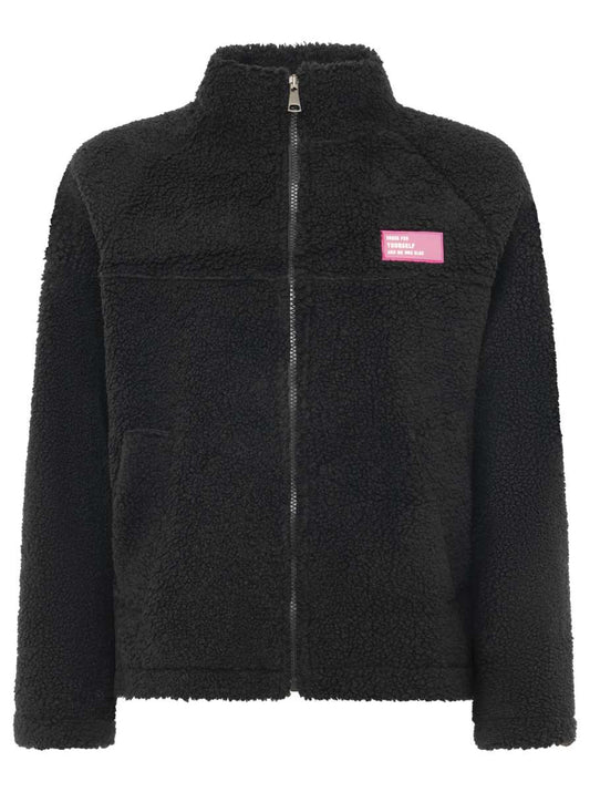 💕 Zwillingsherz Teddyfleece Jacke "Dress" Schwarz