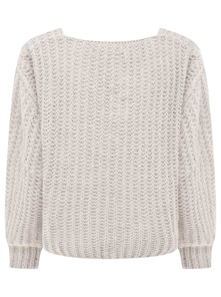 💕 Zwillingsherz Pullover "Große Maschen" Hellgrau