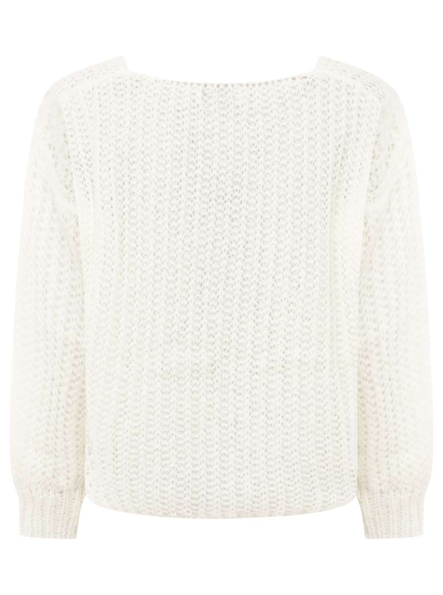 💕 Zwillingsherz Pullover "Große Maschen" Wollweiß