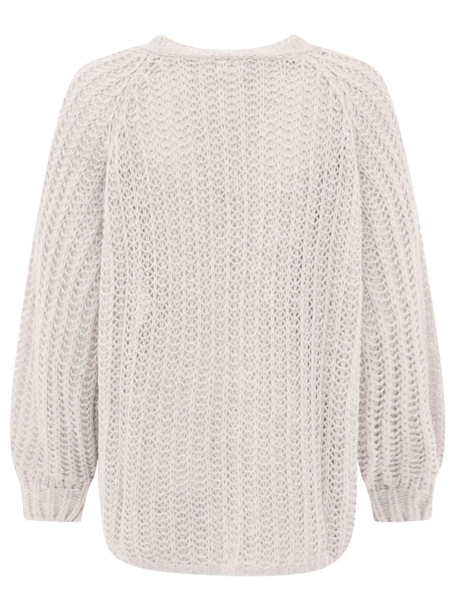 đź’• Zwillingsherz Cardigan "Grobe Maschen" Strickjacke Hellgrau