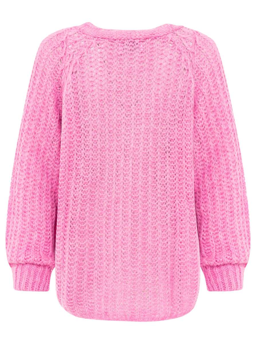 đź’• Zwillingsherz Cardigan "Grobe Maschen" Strickjacke Pink