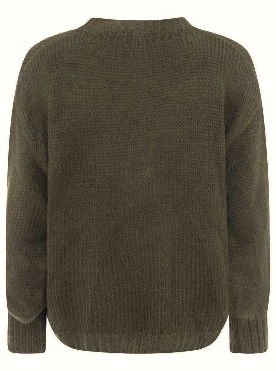 đź’• Zwillingsherz Pullover Mohair Mix "Ciao" Olive