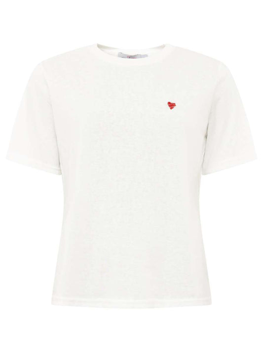 💕 Zwillingsherz Shirt "Herz" Baumwolle Weiß