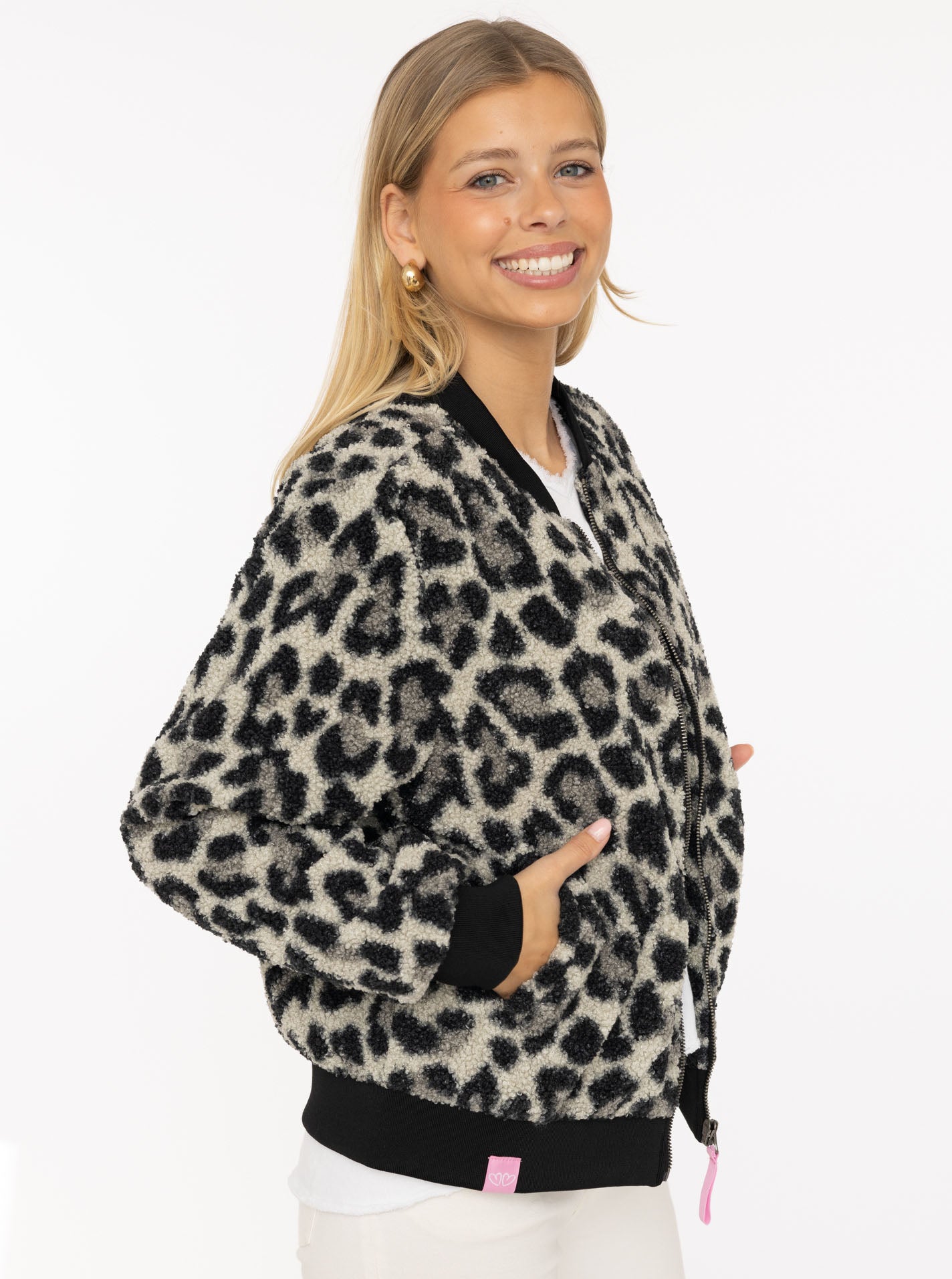 đź’• Zwillingsherz Bomberjacke Teddy "Classic Leo" Grau