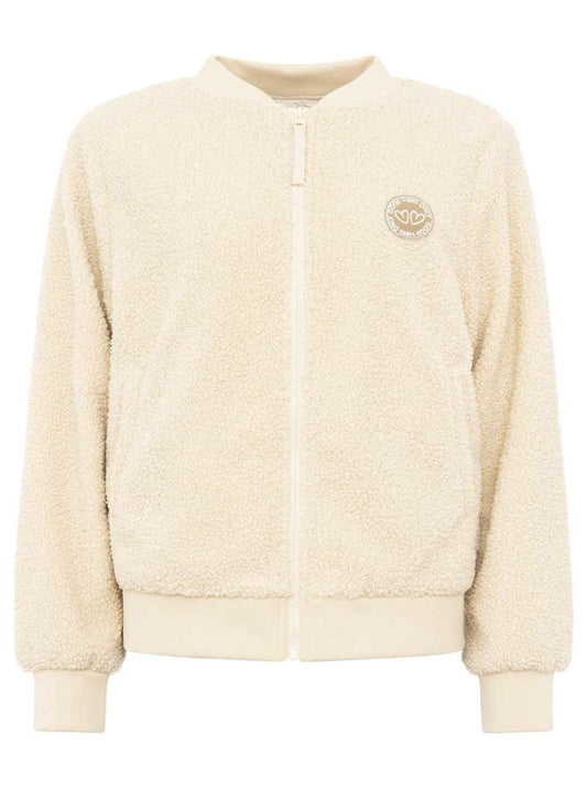 💕 Zwillingsherz Bomberjacke Teddy "Good Vibes" Hellbeige