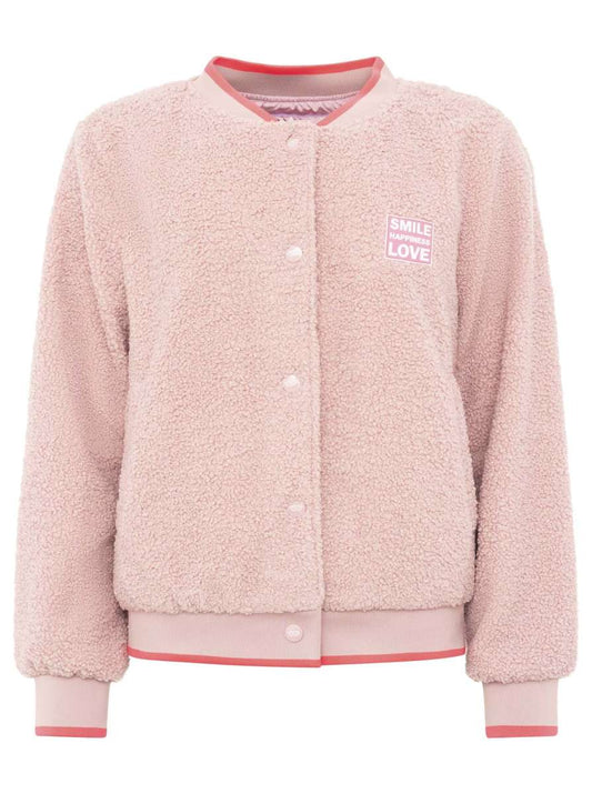 💕 Zwillingsherz Bomberjacke Teddy "Smile Love" Altrosa