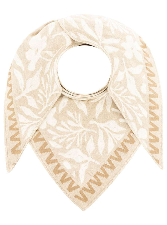💕 Zwillingsherz Dreieckstuch "Blumen Zick Zack" Baumwolle Beige