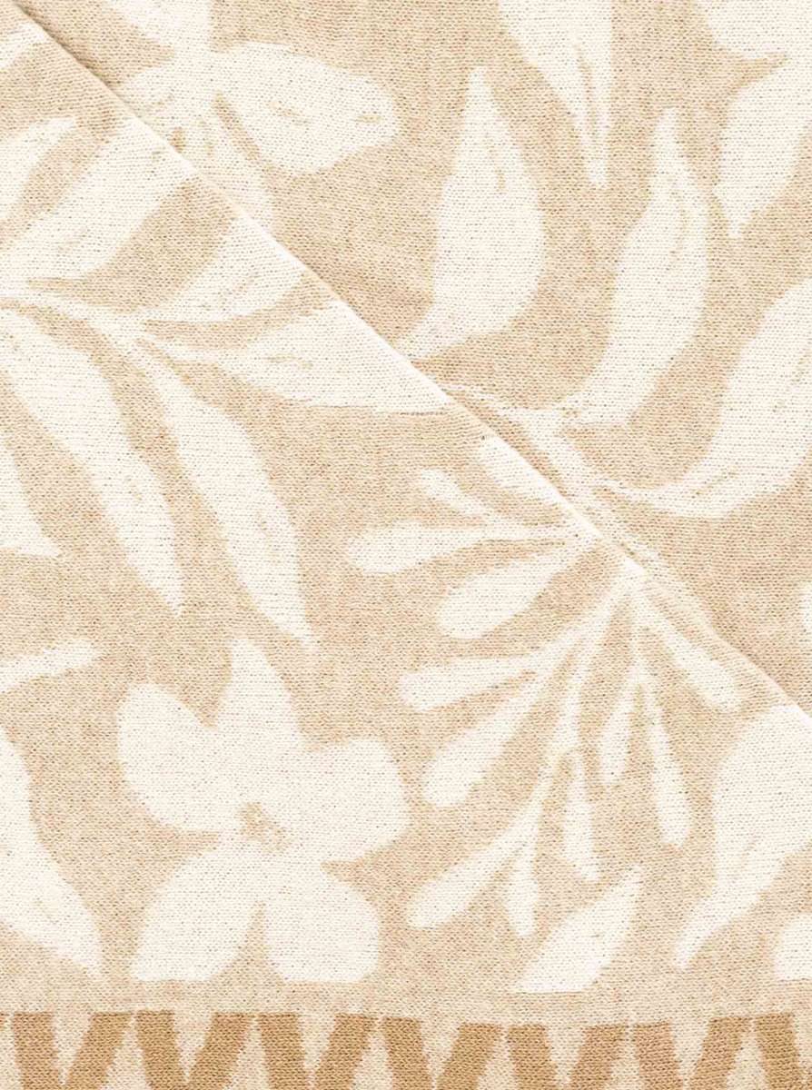 💕 Zwillingsherz Dreieckstuch "Blumen Zick Zack" Baumwolle Beige