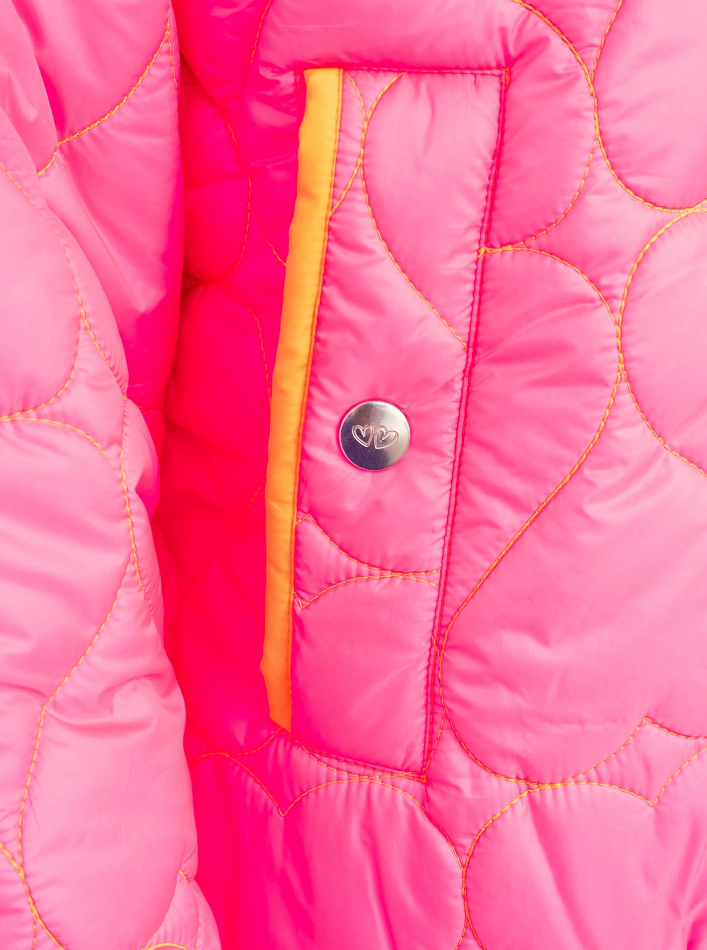 đź’• Zwillingsherz Bomberjacke "Be Happy" Neonpink