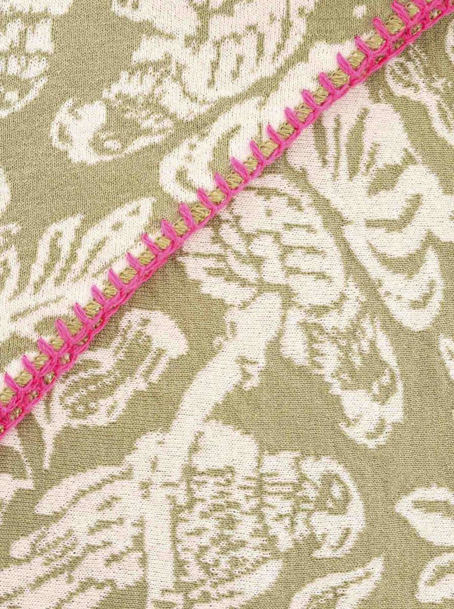 💕 Zwillingsherz Dreieckstuch "Papagei" Baumwolle Khaki