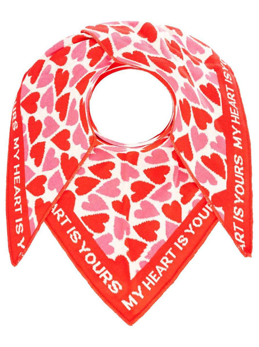 💕 Zwillingsherz Dreieckstuch "My Heart" Baumwolle Rot