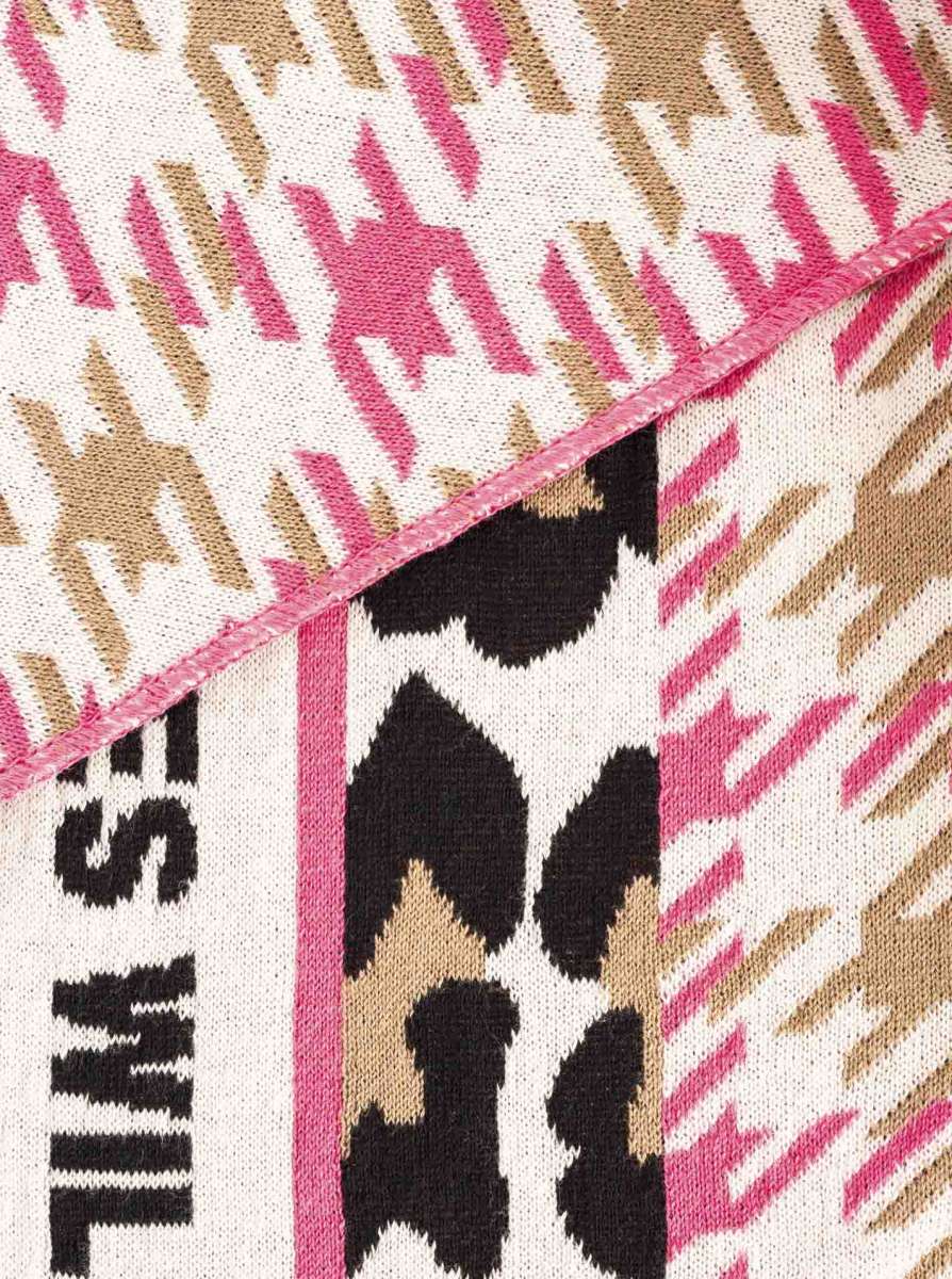 đ Zwillingsherz Dreieckstuch "Leo Hahnentritt" Baumwolle Pink