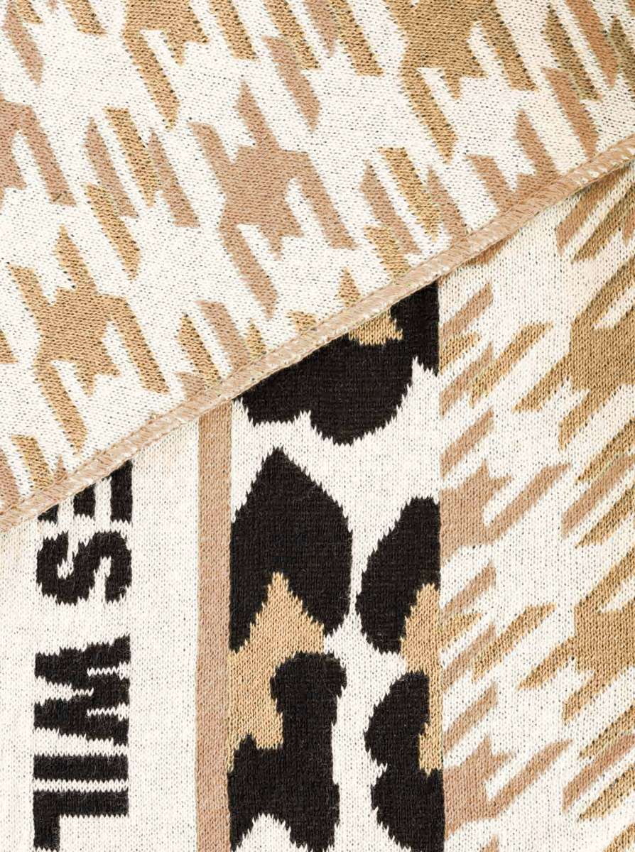 đ Zwillingsherz Dreieckstuch "Leo Hahnentritt" Baumwolle Beige