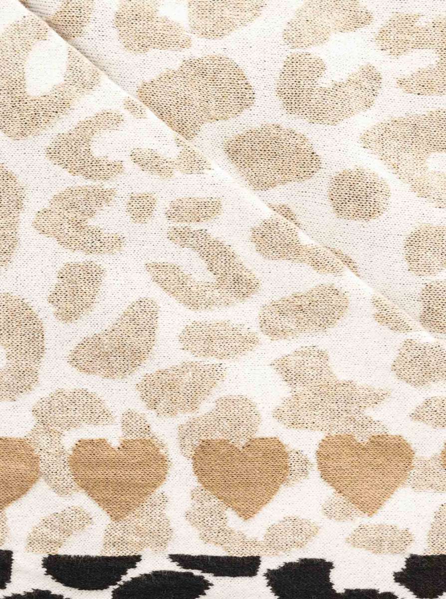 💕 Zwillingsherz Dreieckstuch "Animal Love" Baumwolle Braun