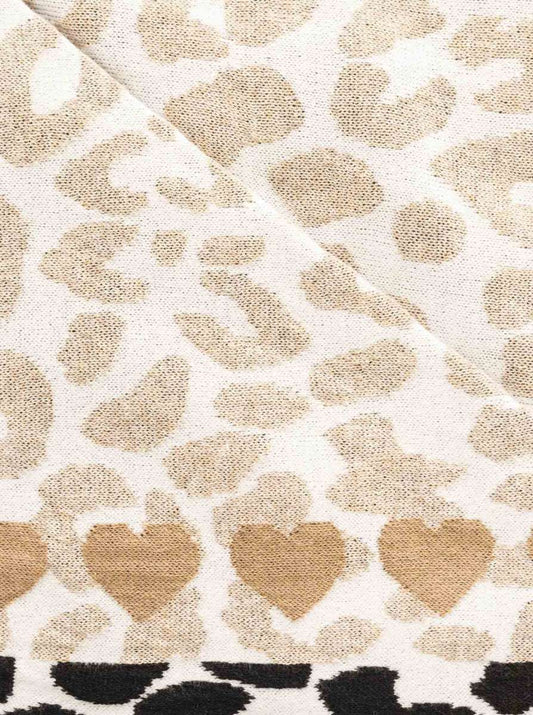 💕 Zwillingsherz Dreieckstuch "Animal Love" Baumwolle Braun