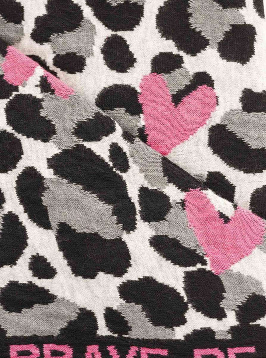 💕 Zwillingsherz Dreieckstuch "Be Brave" Baumwolle Grau