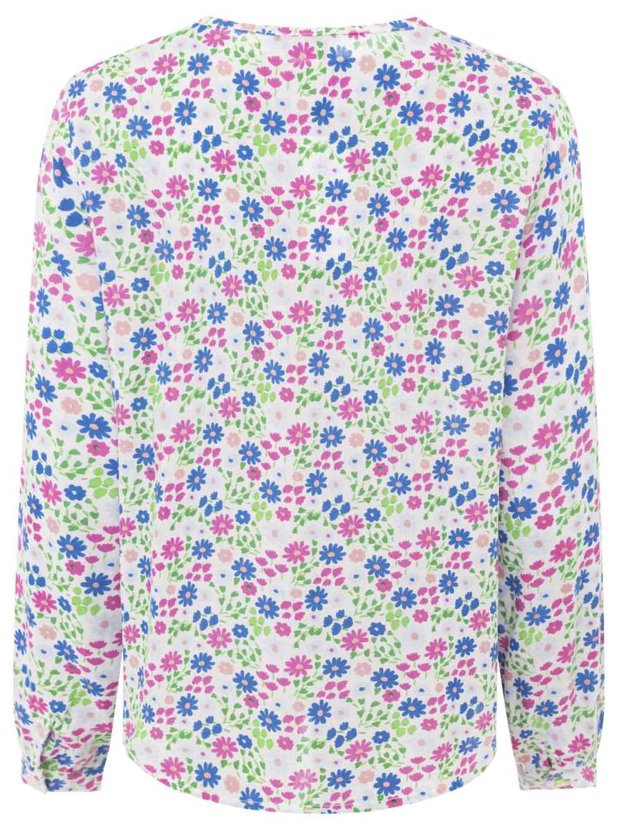 đź’• Zwillingsherz Bluse "Mille Fleur" 100 % Viskose Blau